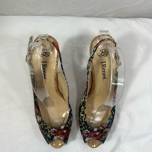 J. Renee Tizzy Floral Heels size 7 Floral Snake Print Animal Print Summer
